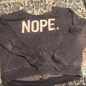 Nope off the shoulder sweatshirt